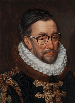 Willem I met leesbril, prins van Oranje van Digital Art Studio