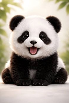 Bébé panda joyeux - Adorable animal de la faune pour chambre d'enfant