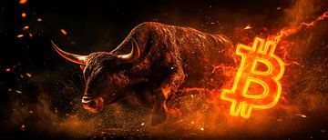 Bull market and Bitcoin logo - Dynamic by Poster Art Shop
