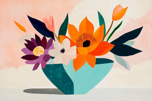 Vase à fleurs coloré de style moderne