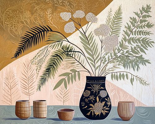 Vase & Ferns by Eye catching paintings