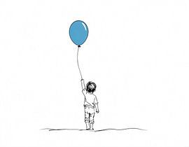 Blue balloon by Jaap Voets