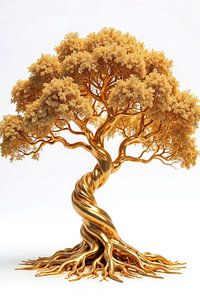 TREE OF LIFE: Modern Art Gold Art Print Wall Art
