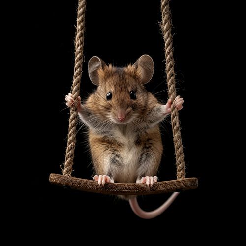Muis op een schommel portret