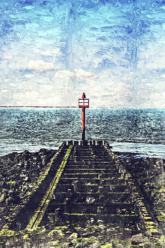 Beacon of light off the coast of Vlissingen (Zeeland) (painting)