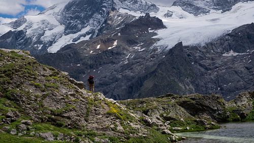 Bergwanderer im Écrins-Nationalpark in Frankreich.