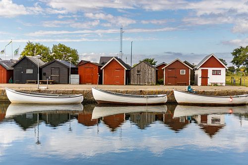 Vissersboten in de Zweedse haven