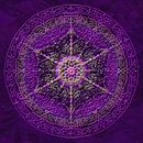 Mandala, purple with raised lines by Rietje Bulthuis thumbnail