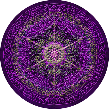 Mandala, purper met verdikte lijnen van Rietje Bulthuis