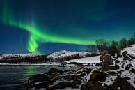 Aurora Northern Polar Licht im Nachthimmel über Nord-Norwegen von Sjoerd van der Wal Fotografie Miniaturansicht