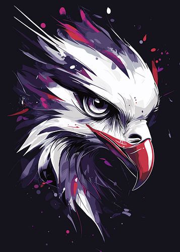 Dynamisch adelaarsportret met intense kleuren