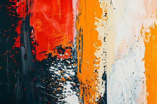 Dynamisch abstract schilderij met expressieve kleuren
