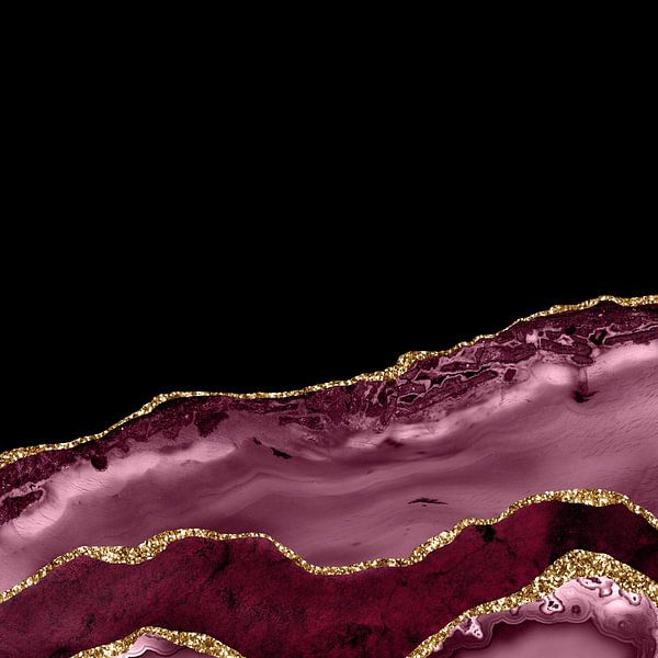 Burgundy &amp; Gold Agate Texture 17 by Aloke Design