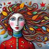 Autumn Girl - Herfst Meisje van Caroline Lichthart