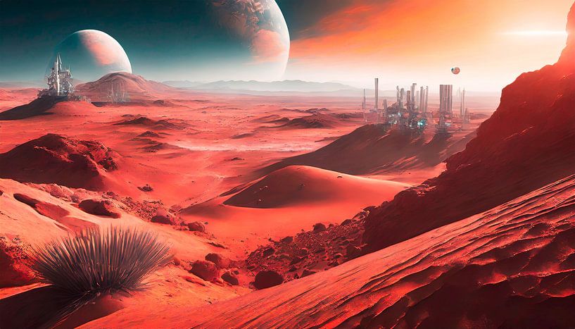 Mars mit Landschaft von Mustafa Kurnaz