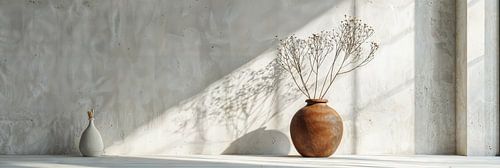 Jade Serenity Une nature morte luxueuse d'Orient Panorama blanc sur Digitale Schilderijen