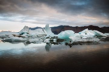 De magnifiques icebergs en Islande sur Roy Poots