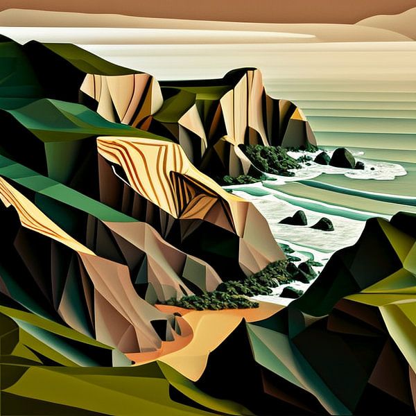 Ligne de côte abstraite par Vythryd Arts