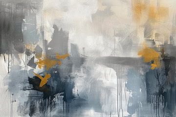 Abstract, schilderij, 5 tinten grijs van BowiScapes abstract en digitale kunst