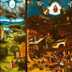 Het Laatste Oordeel (volledig 3 luik / triptiek) - Schilderij naar Jheronimus Bosch - Jeroen Bosch van Schilderijen Nu
