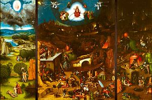 Het Laatste Oordeel (volledig 3 luik / triptiek) - Schilderij naar Jheronimus Bosch - Jeroen Bosch
