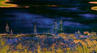 München im Herzen Blau Pop Art
