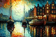 Schemering in Amsterdam van ARTEO Schilderijen thumbnail