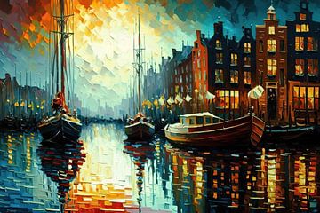 Schemering in Amsterdam sur Tableaux ARTEO