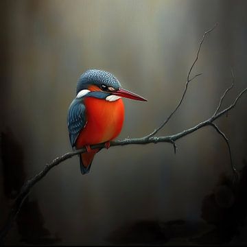 Ijsvogeltje op tak van Lauri Creates