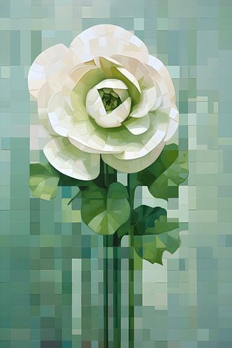 Nature morte fleur de pixel