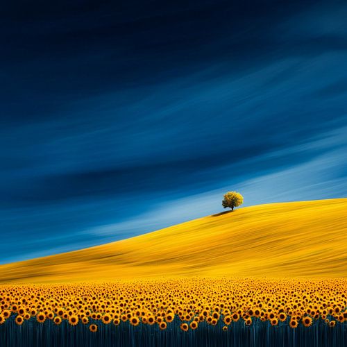 Geel natuur landschap zonnebloemen