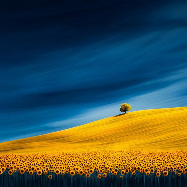 Yellow nature landscape sunflowers by PixelPrestige