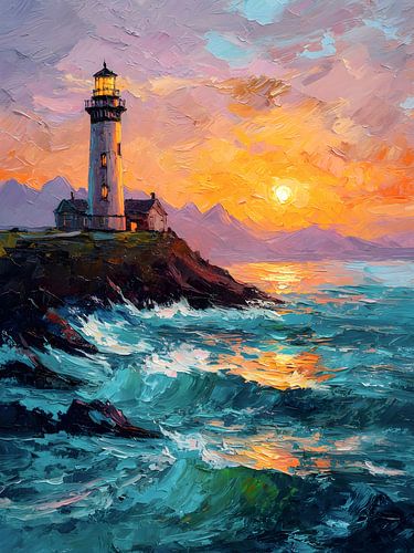 Phare sur la Côte du Coucher de soleil