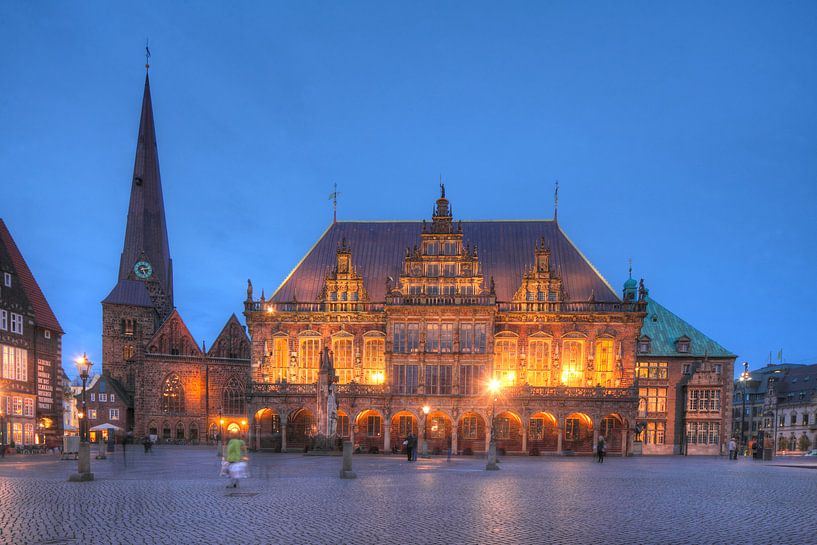 Stadhuis in de schemering, Bremen van Torsten Krüger