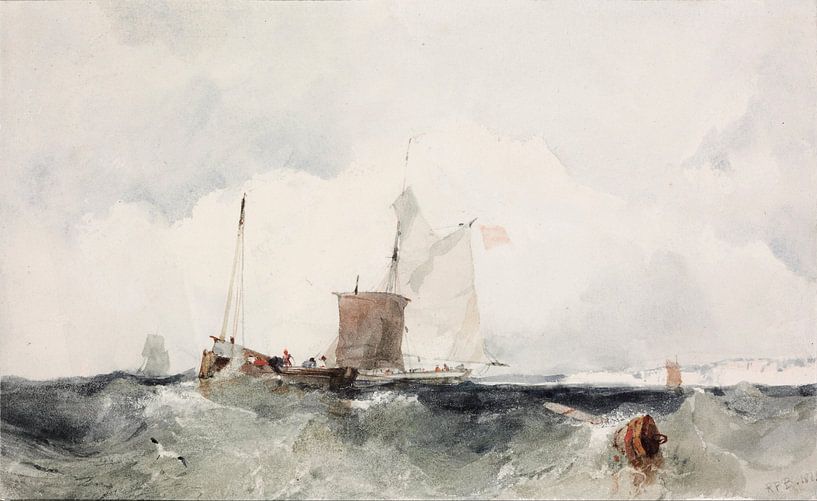 An der englischen Küste, Richard Parkes Bonington. von Meisterhafte Meister