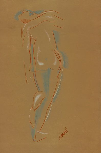 Naakttekening in de stijl van Auguste Rodin van Peter Balan