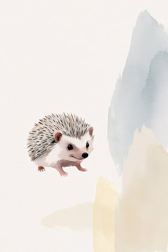 Egel in zacht aquarelontwerp