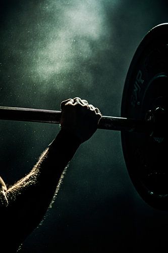 Gewichtheffen silhouet in actie