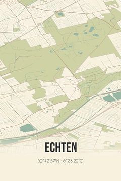 Vintage landkaart van Echten (Drenthe) van Rezona