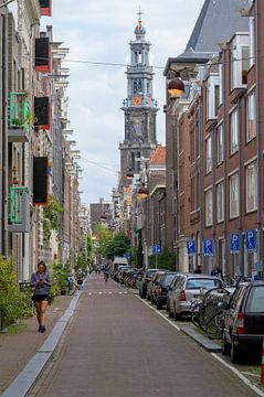 Westerkerk gezien vanuit de Bloemstraat Amsterdam van Peter Bartelings