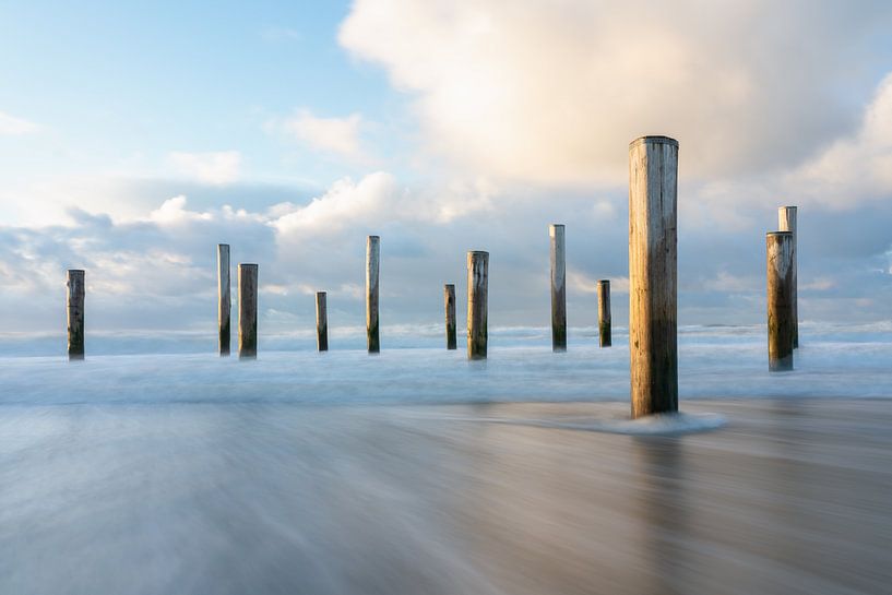 A village of poles in the North Sea by Simon Bregman