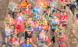 Runner on Bremen marathon abstract, Bremen