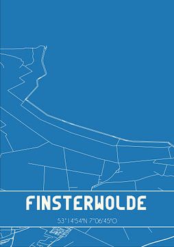 Blaupause | Karte | Finsterwolde (Groningen) von Rezona