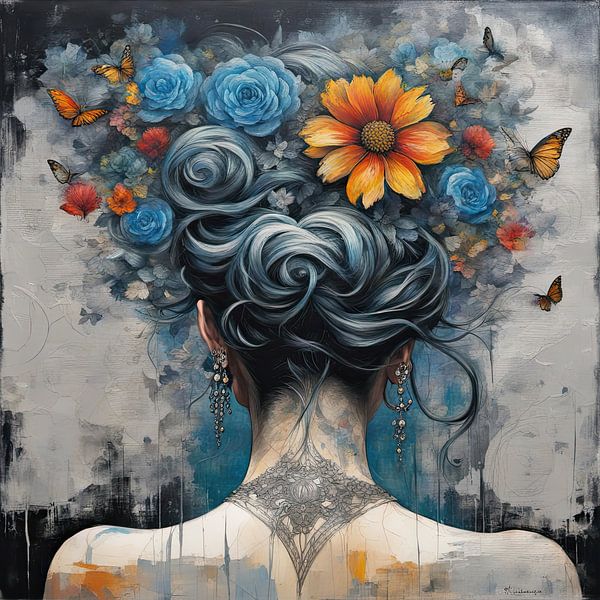 Floral Portrait No. 88.63 by Eye catching paintings
