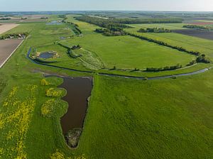 Schokland ehemalige Insel in der Zuiderzee in Flevoland von oben