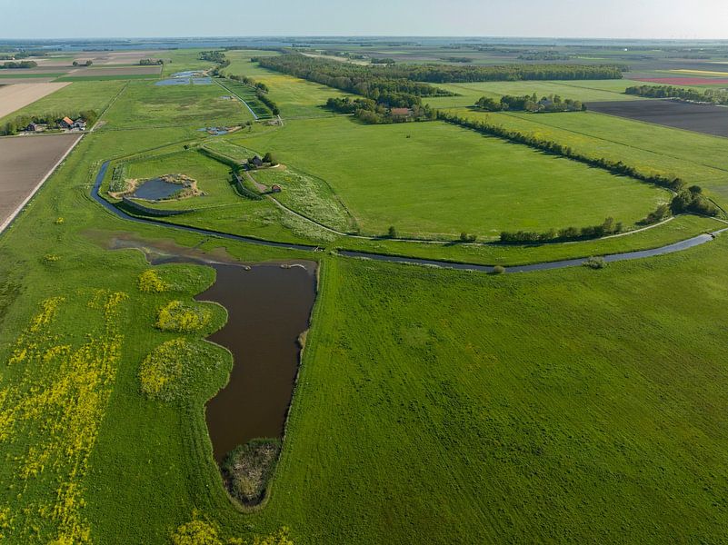 Schokland former island in the Zuiderzee in Flevoland from above by Sjoerd van der Wal Photography