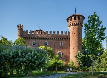 Borgo Medievale (Middeleeuws dorp) in park van Turijn langs de Po, Italië