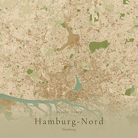 Historische Landkarte von Hamburg-Nord, Deutschland