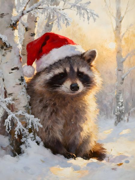 Noël sous les bouleaux - Raton laveur par Trinkets NL ✪ Design Studio