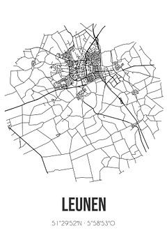 Leunen (Limburg) | Carte | Noir et blanc sur Rezona